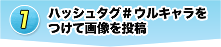 1 ハッシュタグ#ウルキャラをつけて画像を投稿