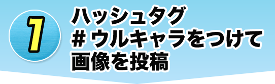 1 ハッシュタグ#ウルキャラをつけて画像を投稿