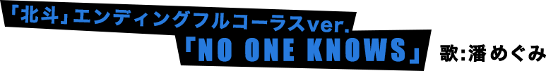 「北斗」エンディングフルコーラスver.「NO ONE KNOWS」歌：潘めぐみ