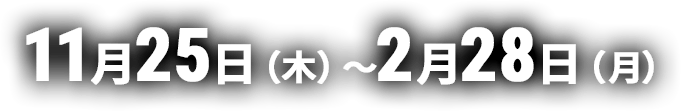 11月25日(木)〜2月28日(月)