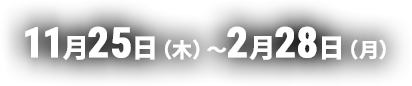 11月25日(木)〜2月28日(月)